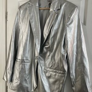 a new day Metallic Silver Blazer